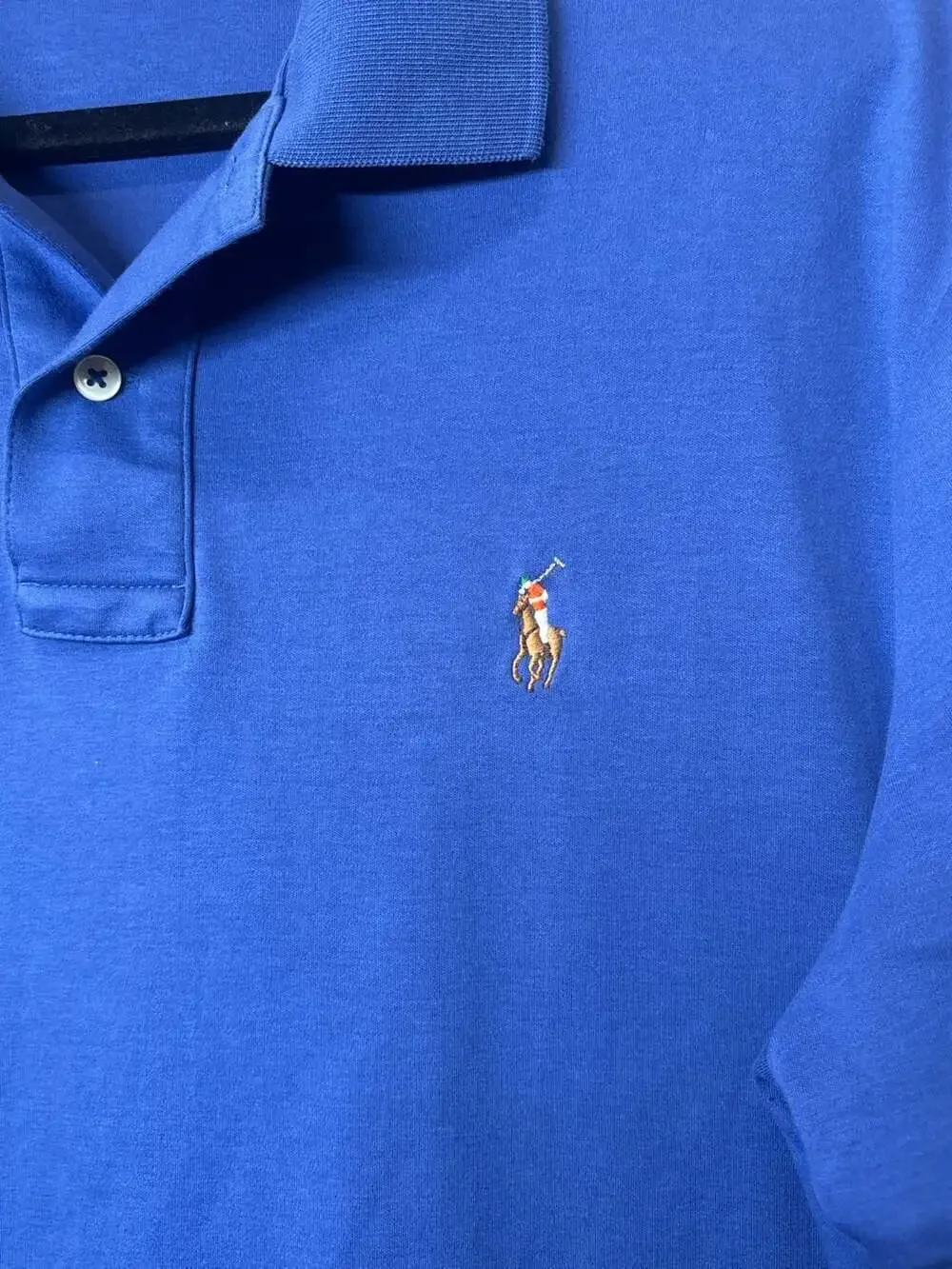 Polo Ralph Lauren Men's Blue Pima Soft Touch Polo Shirt Size L